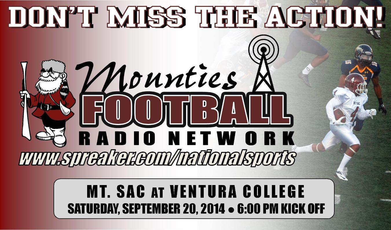 Mounties Football vs. Ventura Live Via The Internet!