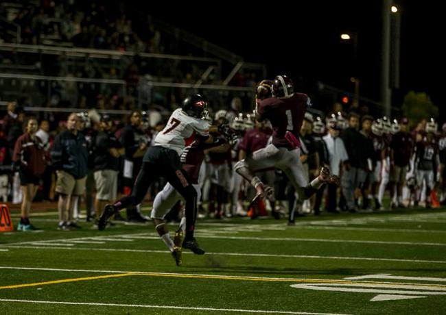 DB Michael Johnson with his third interception of the night. Photo courtesy of Dave Aguilera