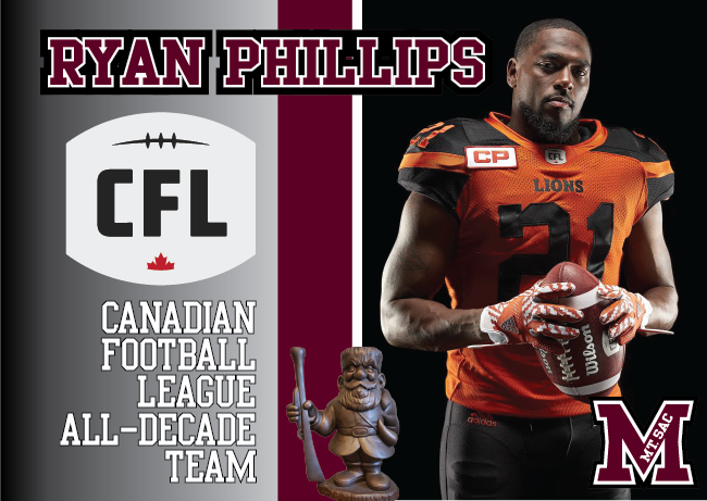 Image of Ryan Phillips who was named to the Canadian Football League All-Decade Team.