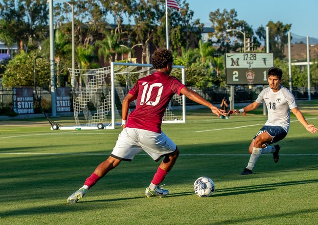 Fabian Barajas opens the scoring early for Mt. SAC in their 2-1 conference win over Cerritos.