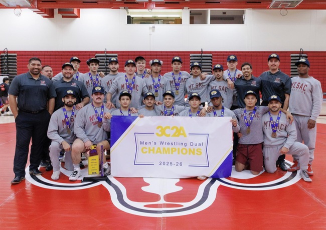 The Mt. SAC Men's Wrestling Team captured their third consecutive Dual Championship title.