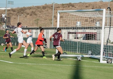 Alyssa Gomez scoring one of her two goals on the day. (Photo by DaveSportsImage)