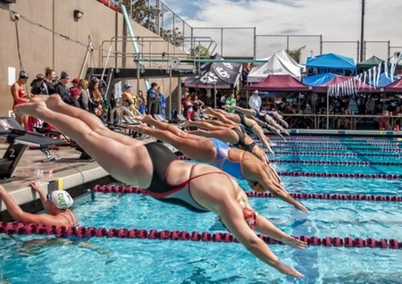Women Swimmers Double-Up on Pasadena City College and L.A. Trade Tech in South Coast Conference Opener