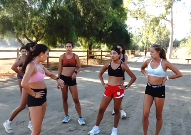 The Mt. SAC Women's Cross Country Team out on the course training for the 2025 season.