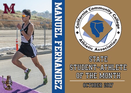 CCCAA State Athlete of the Month Manuel Fernandez Picture Banner